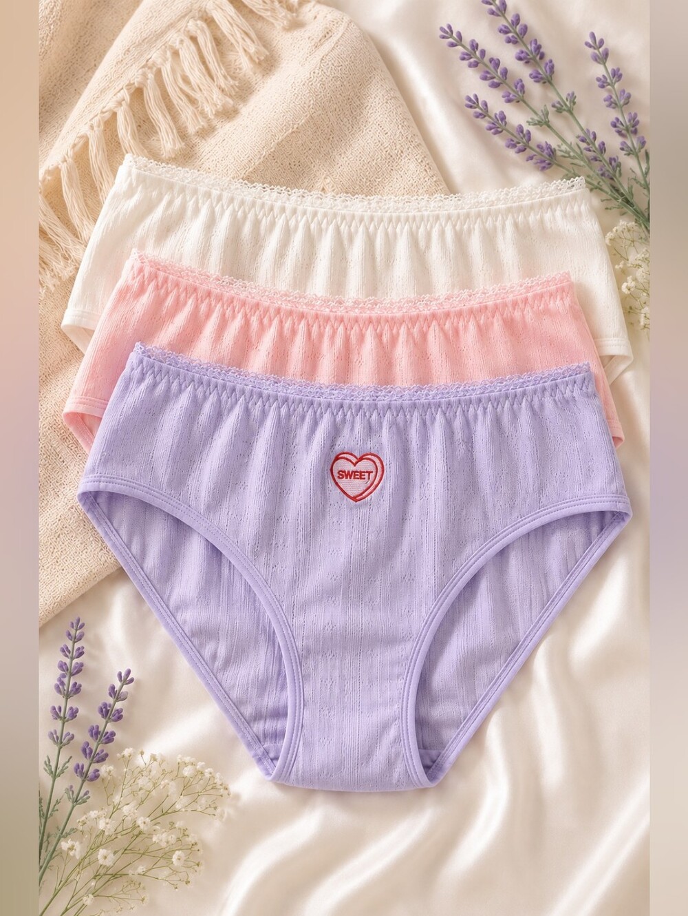 Rampage Women's Panties - Lavender, Pink, White